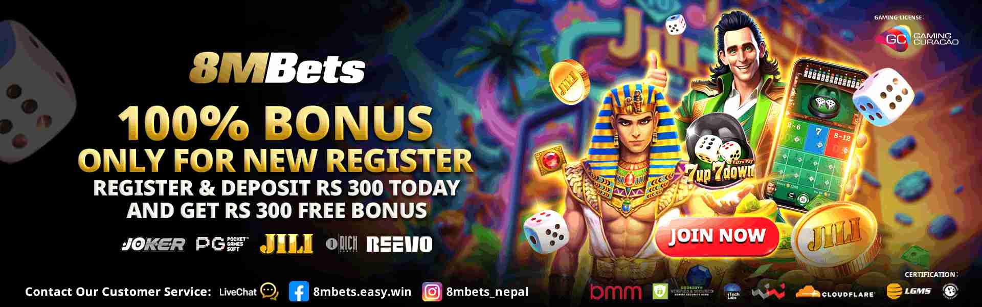 8mbets nepal new player 100 welcome bonus NP 6 