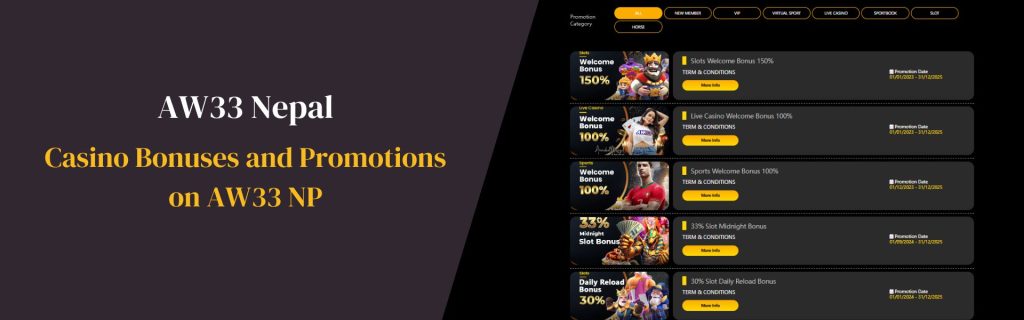 Casino Bonuses and Promotions on AW33 NP