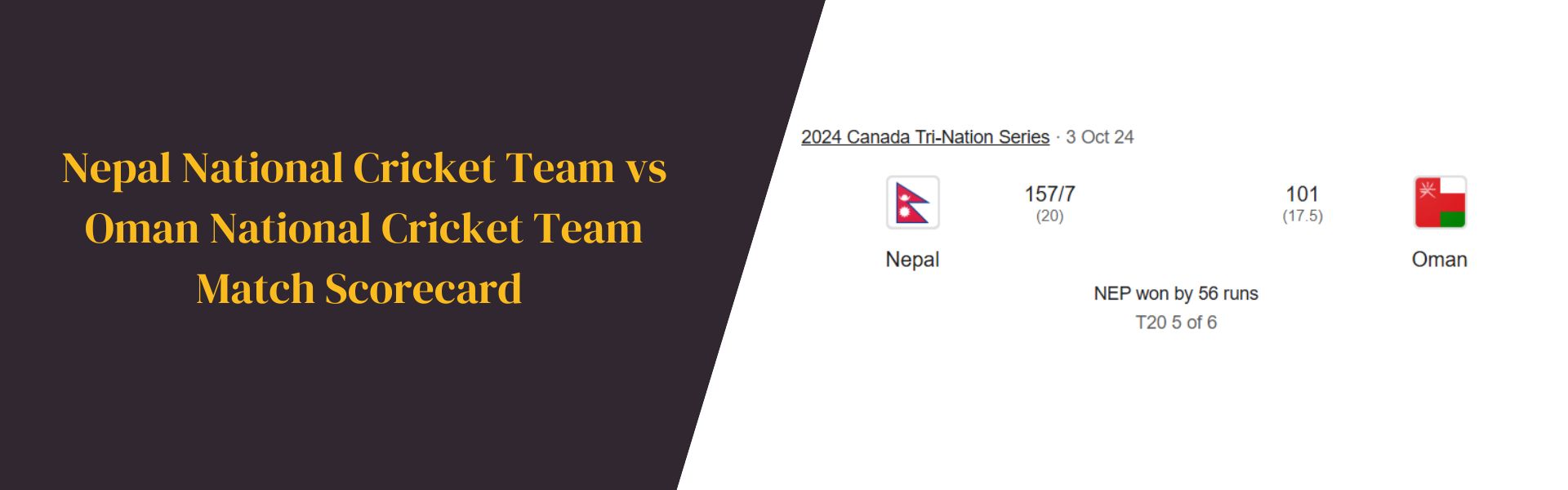 Nepal National Cricket Team vs Oman National Cricket Team Match Scorecard