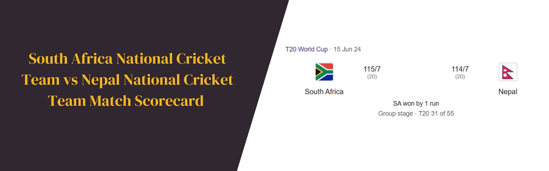 South Africa National Cricket Team vs Nepal National Cricket Team Match Scorecard