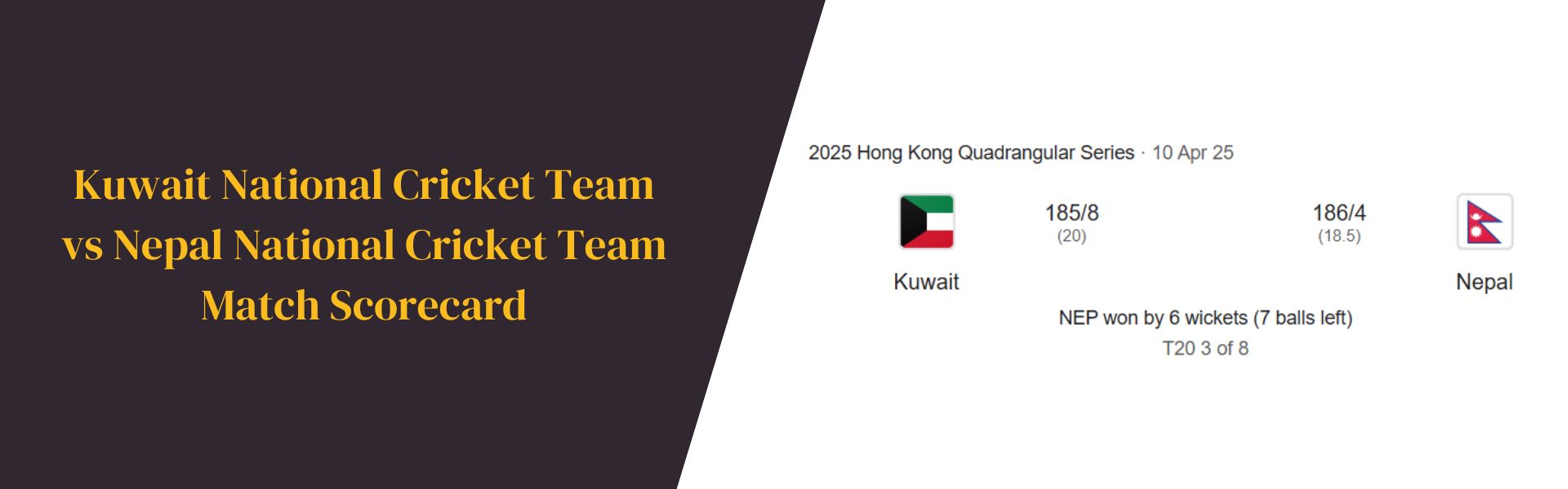 Kuwait National Cricket Team vs Nepal National Cricket Team Match Scorecard