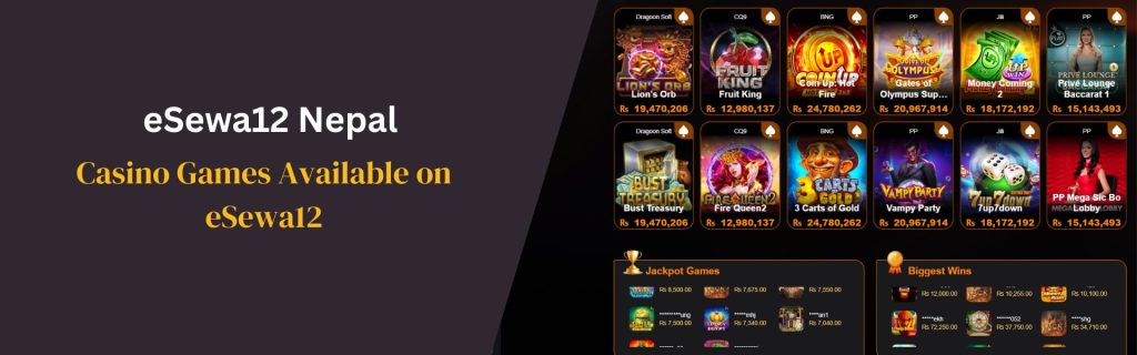 Casino Games Available on eSewa12 Nepal
