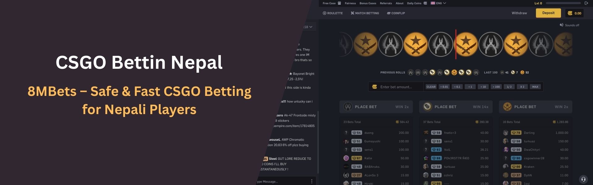 8MBets – Safe & Fast CSGO Betting for Nepali Players